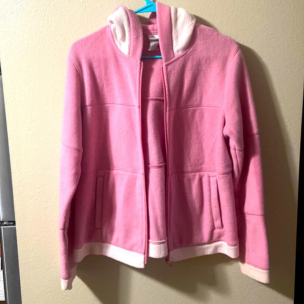 Size medium hooded fleece zip up jacket